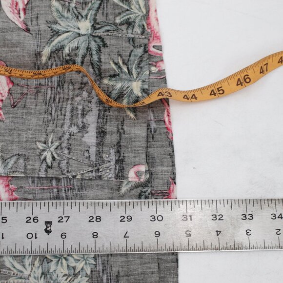 Iron and Resin Shirt Men's Large Button Up Flamingo tropical palm Reverse Print - Picture 8 of 12